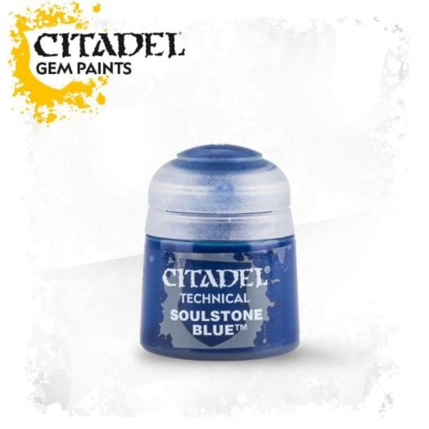 Citadel Technical Soulstone Blue paint pot for vibrant miniature painting effects.