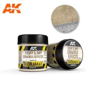 Light & Dry Crackle Effects by AK for realistic diorama textures and models.