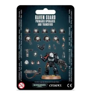 Raven Guard Primaris Marine Upgrade Set: customizable helmets, shoulder pads, and transfers for unique models.