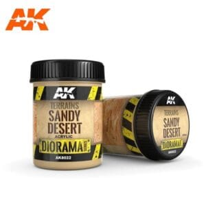 Sandy Desert modeling supplies for realistic dioramas with quality texture and bold branding.