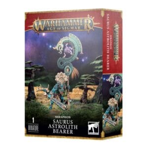 Saurus Astrolith Bearer model kit for Warhammer: Age of Sigmar, perfect for collectors and gamers.