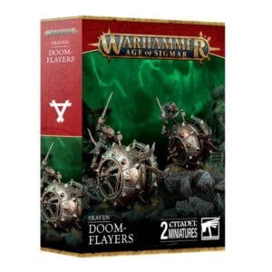 Skaven Doom-Players Box Set for Warhammer: Age of Sigmar features dynamic rat-warrior miniatures.