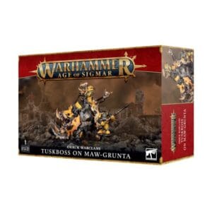 Tuskboss on Maw-grunta box set showcases an orc warlord and his giant boar companion.