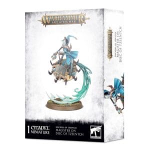 Magister on Disc of Tzeentch miniature, showcasing vibrant colors and intricate details for Age of Sigmar.