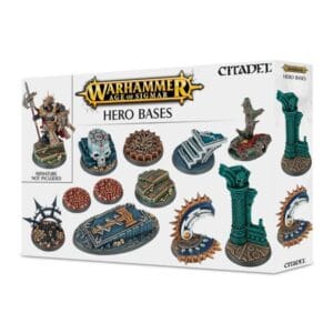 Customizable scenic bases for Warhammer Age of Sigmar miniatures, enhancing battlefield aesthetics and creativity.