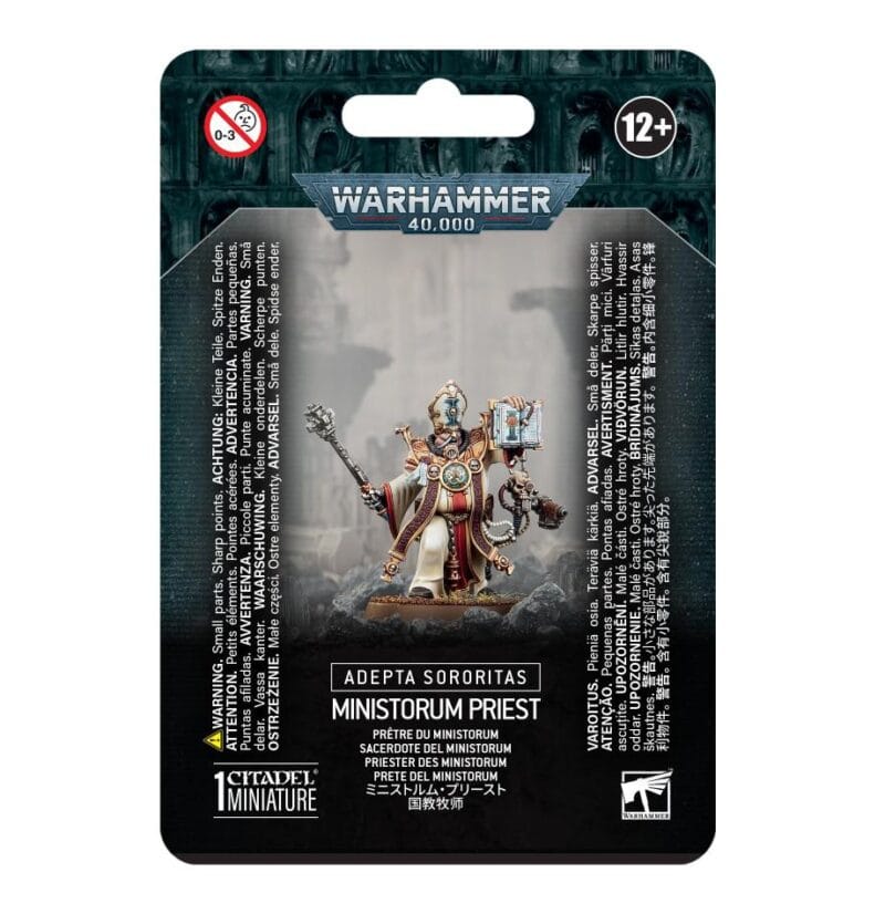 Ministorum Priest model from Warhammer 40,000, intricately designed for collectors and gamers.