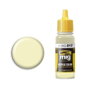 Bright yellow acrylic paint ideal for artists and modelers; smooth, creamy swatch displayed.