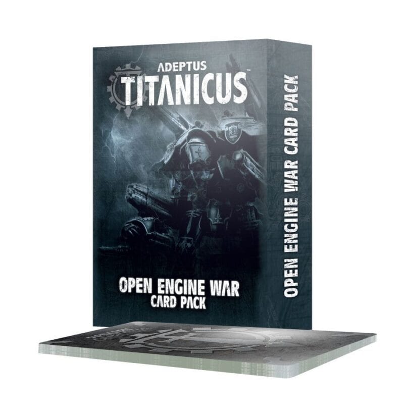 Adeptus Titanicus: Open Engine War Card Pack box with striking Titan artwork for enhanced gameplay.