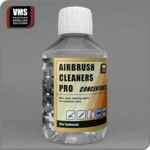 VMS Pro Concentrate Airbrush Cleaner in a modern bottle, ideal for model enthusiasts cleaning needs.