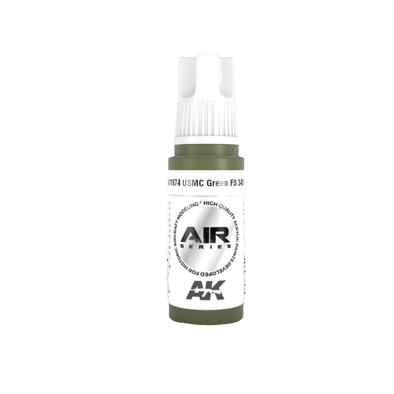 AK Interactive green airbrush paint for precise detail in model building and diorama creation.