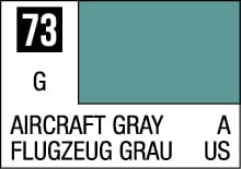 Muted Aircraft Gray color swatch 73 G, ideal for aviation, displayed with English and German labels.