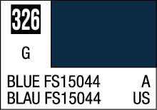 Deep blue color swatch FS15044 with English and German labels for design use.