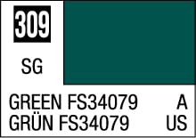 Deep green color swatch FS34079, labeled 309, for design and manufacturing use.