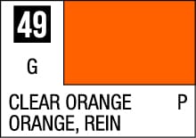 Vibrant clear orange color swatch 49 for design and artistic applications.