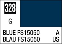 Deep blue color sample card FS15050 with multilingual labeling for easy identification.