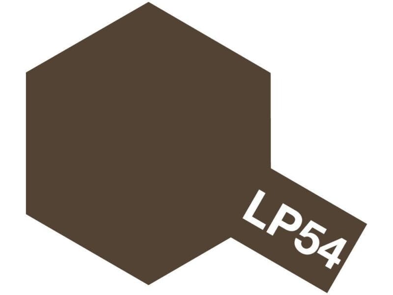 Modern dark brown hexagon with LP54 label for artistic product identification.