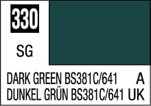 Dark green color swatch BS381C/641 with bilingual labels for design and industrial applications.
