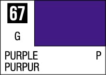 Deep purple color swatch 67, labeled for design use with multilingual identification.