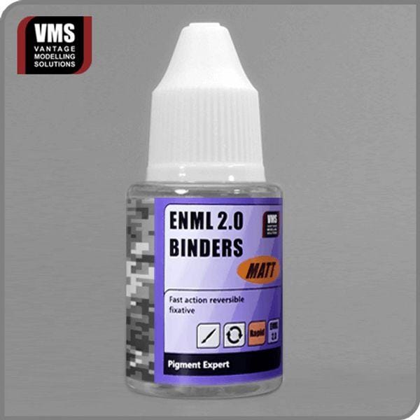 Precision dropper bottle of ENML 2.0 Binders for model enthusiasts by Vantage Modeling Solutions.