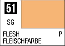 Soft peach flesh color swatch 51, ideal for artists and realistic skin tone applications.