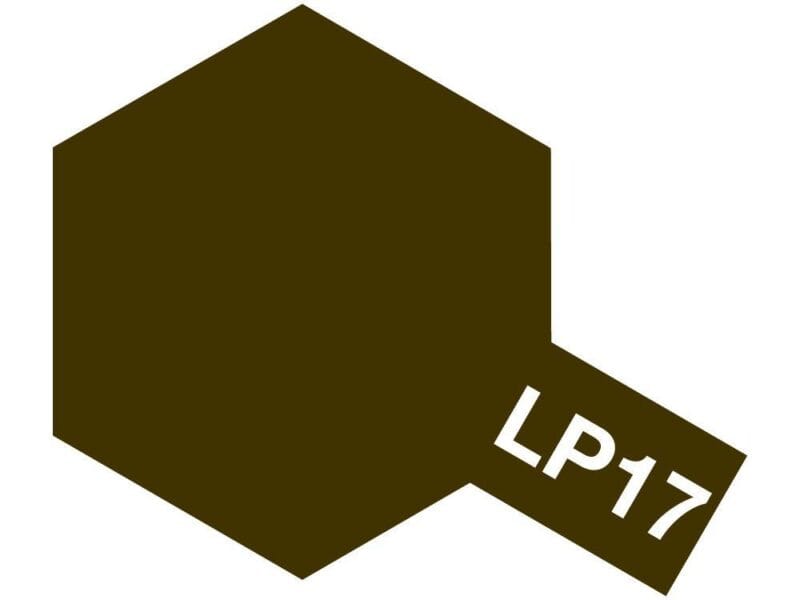 Modern dark brown hexagon with LP17 banner for branding and product identification.