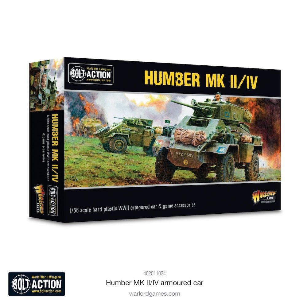 Humber MK II/IV Armoured Car model kit by Warlord Games for immersive WWII wargaming.