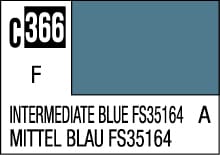 Intermediate Blue C366 color swatch, showcasing a sophisticated gray-tinged medium blue.