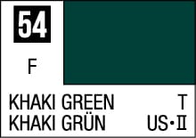 Khaki Green color swatch 54 F, versatile earthy tone for design, with German translation.