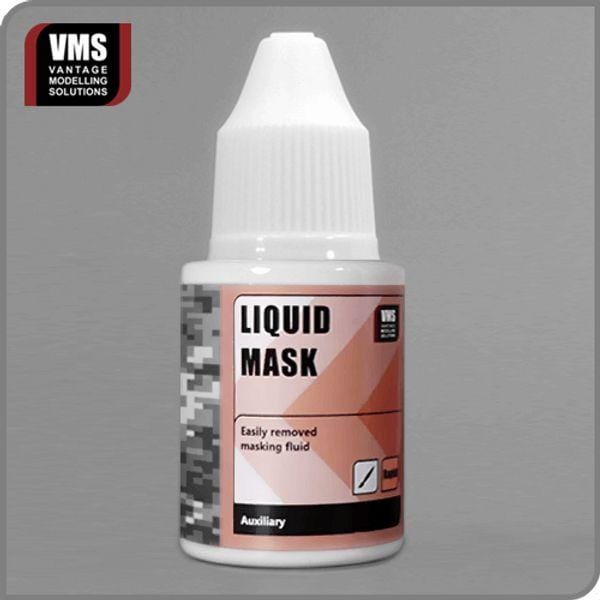 Compact Liquid Mask by VMS for easy application in model making and artwork.