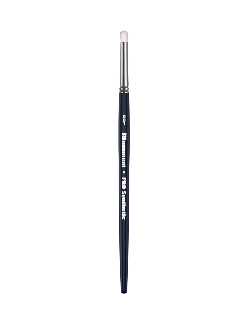 Sleek black handle makeup brush with soft bristles for precise and elegant application.