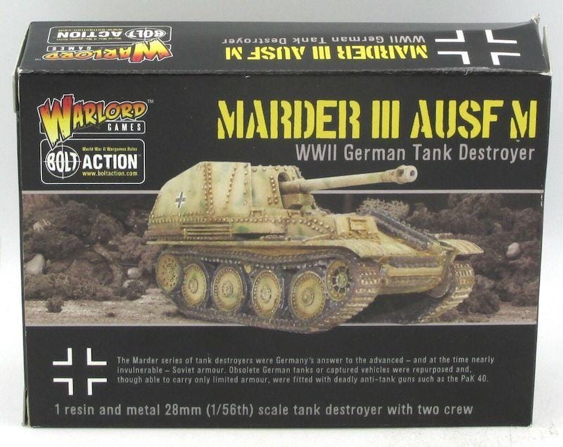 Marder III Ausf. M Tank Destroyer model kit by Warlord Games, highlighting historical accuracy and detail.