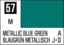 Vibrant Metallic Blue Green swatch #57 ideal for design and automotive applications.