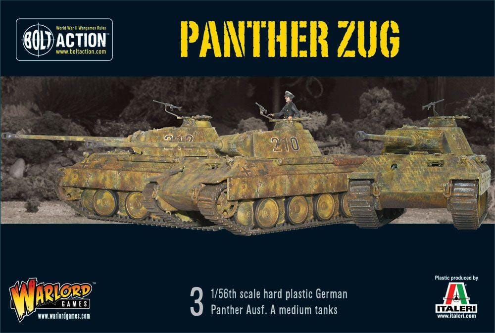 German Panther Ausf. A tank model kit: PANTHER ZUG for Bolt Action tabletop gaming.