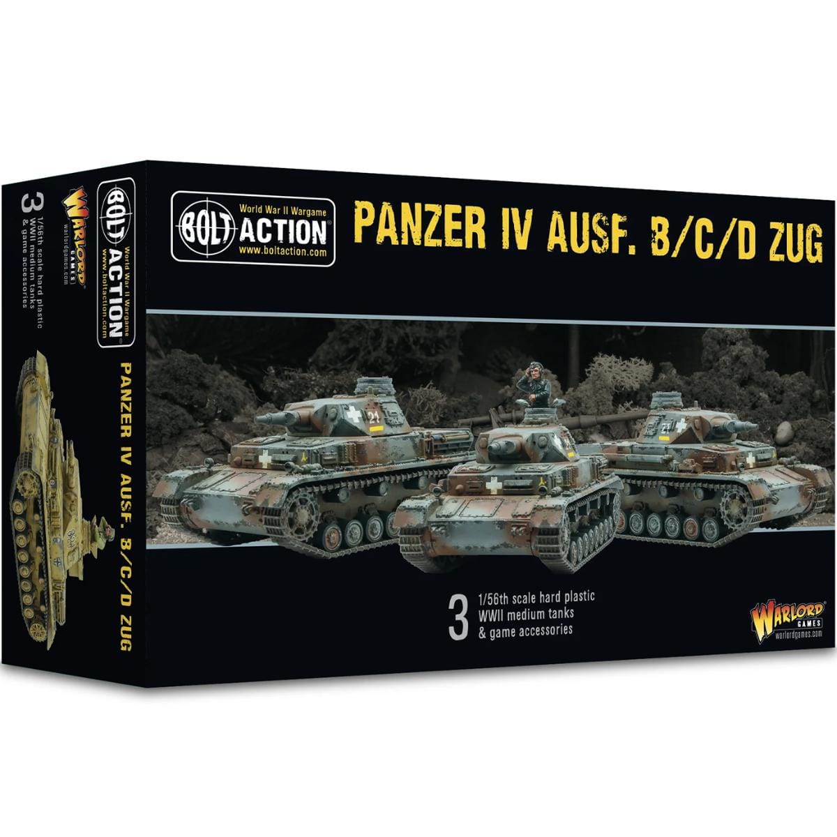 Panzer IV Ausf. B/C/D model kit box for engaging tabletop wargaming experiences.
