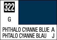 Phthalo Cyanne Blue Color Swatch 322: Rich dark blue with green undertones for artists and designers.