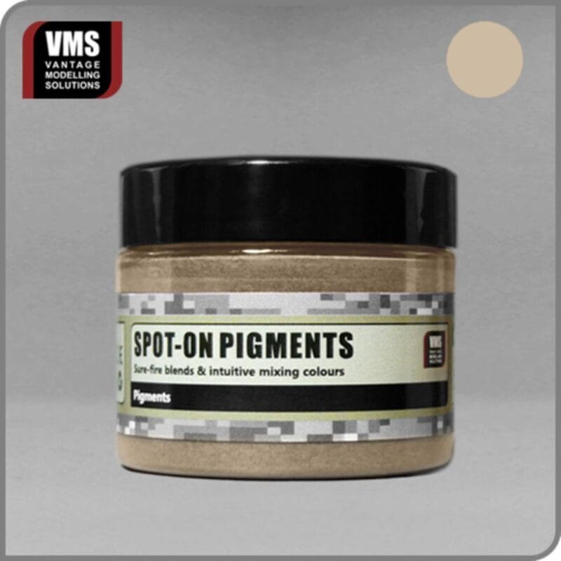 Versatile sandy beige Spot-On Pigments from VMS for artists and modelers low-fire projects.