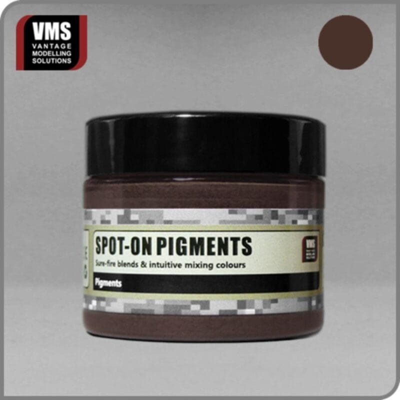 Vantage Modelling Solutions Spot-On Pigments: versatile earth-toned colors for artists and modelers.