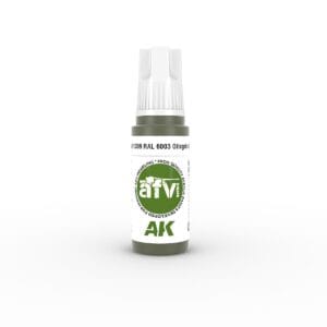 Sleek AK olive drab spray bottle for precise application in art and DIY projects.