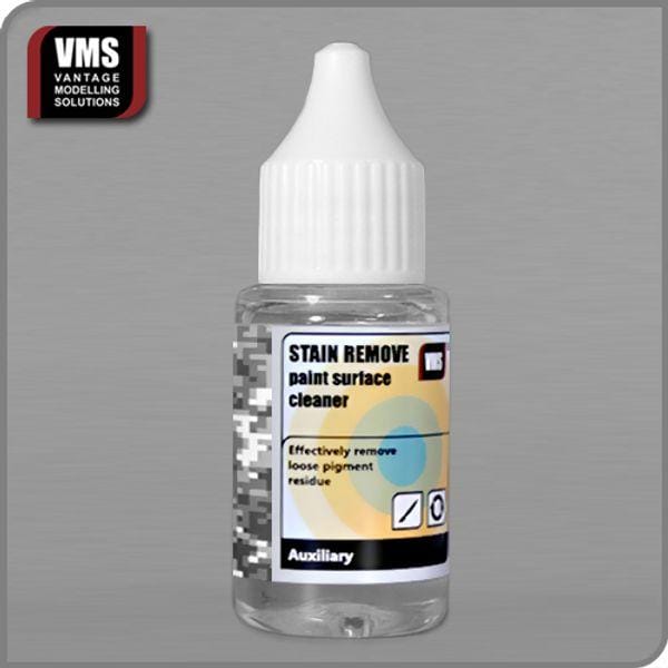 VMS Stain Remove Cleaner: Precision applicator for effectively removing pigment residue in model building.