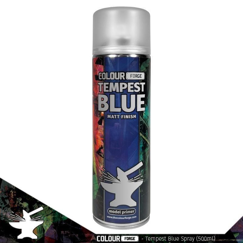 Tempest Blue matte spray can by Colour Forge, perfect for creative projects and artistic endeavors.