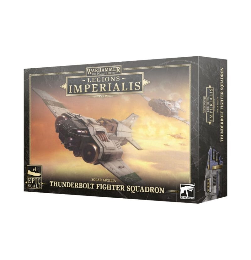 Thunderbolt Fighter Squadron model kit for Warhammer featuring dynamic fighter planes and intricate details.