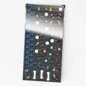 Vibrant game tokens enhance tabletop adventures with colorful designs and intricate illustrations.