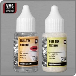 VMS Hull Tex products: cement and texture for realistic modeling anti-slip effects.