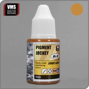 Vantage Modelling Solutions Pigment Jockey Sandy Earth paint for realistic model weathering effects.