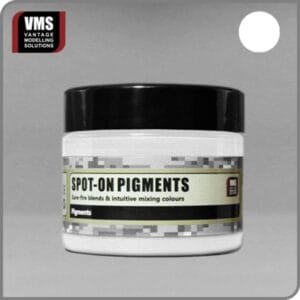 Sleek VMS Spot-On Pigments jar designed for easy blending in artistic and modeling applications.