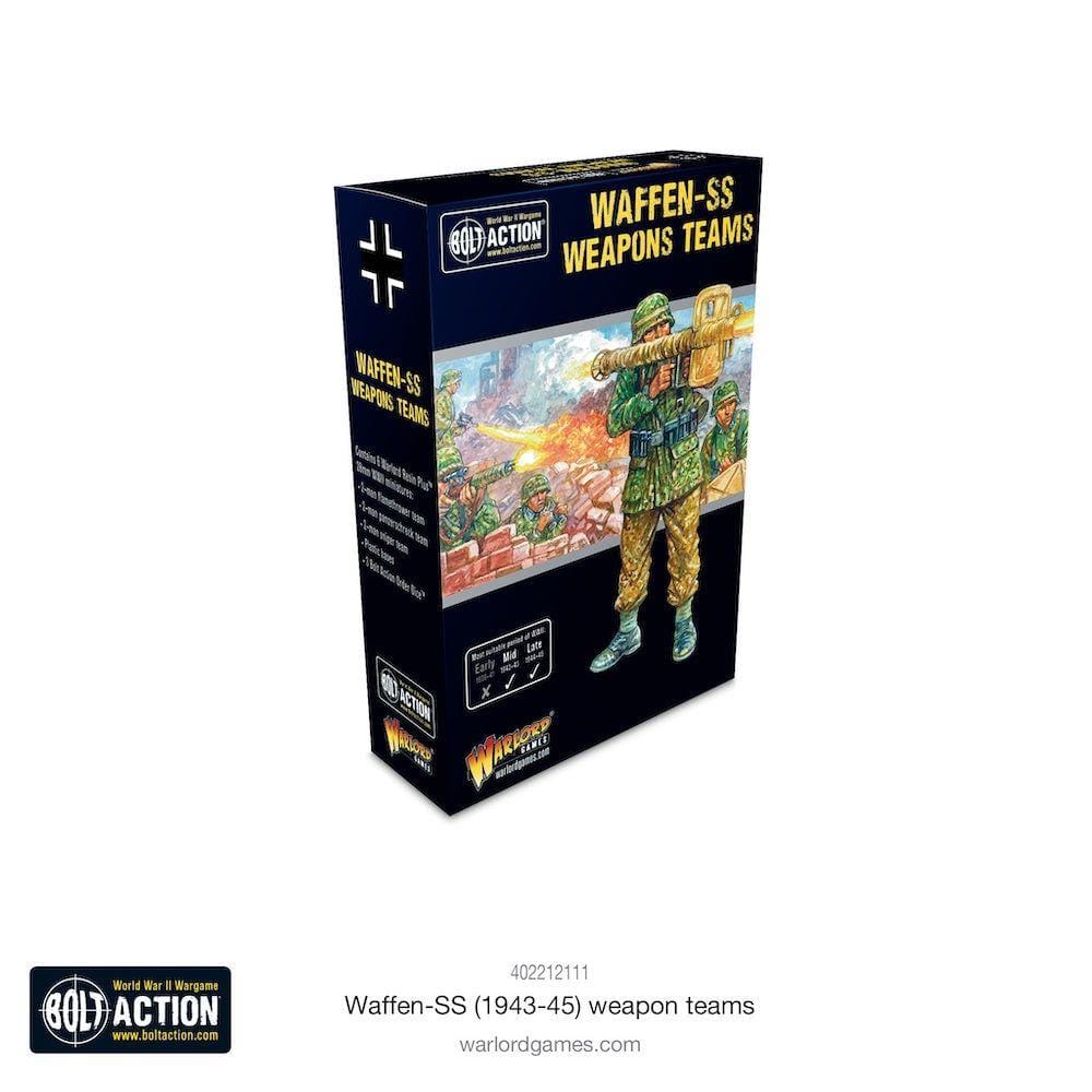 Waffen-SS Combat Teams expansion for Bolt Action, featuring dynamic soldier artwork and WWII strategy.