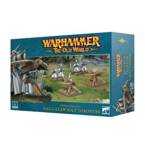 Eagle-Claw Bolt Throwers model kit from Warhammer: The Old World, featuring siege engines and miniatures.