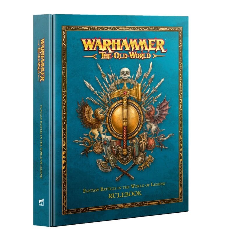 Warhammer: Epic Battles of the Old World book cover with vibrant turquoise and golden title.