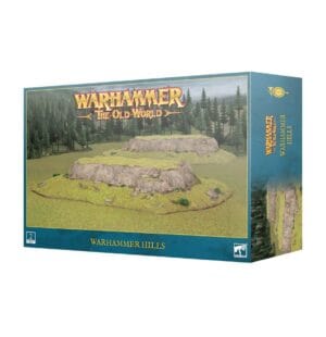 Warhammer: Scenic Terrain Hills box featuring vibrant landscapes for immersive tabletop gaming experiences.