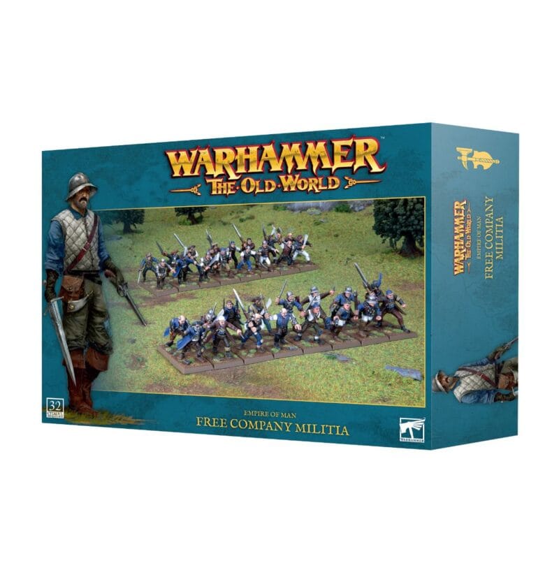 True Company Militia model kit for Warhammer: The Old World with vibrant miniatures and intricate design.